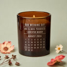 Wedding Gift Personalised Date Candle – Unique Engagement Gift in Luxury Gift Box, Refillable