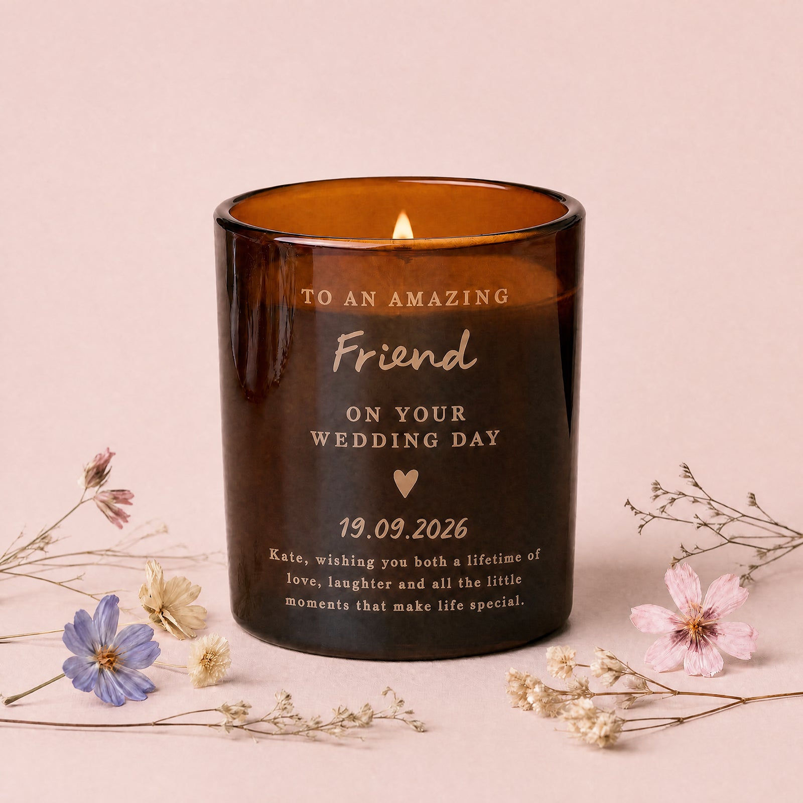 Wedding Gift Friend Candle – Personalised Refillable Luxury Candle in Gift-Ready Box