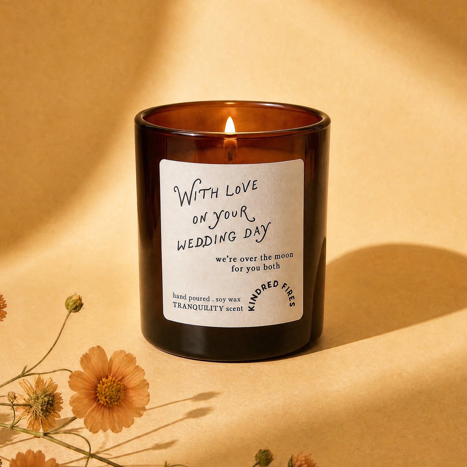 Wedding Gift Candle With Love On Wedding Day - Personalised, Refillable, Luxury Box Gift