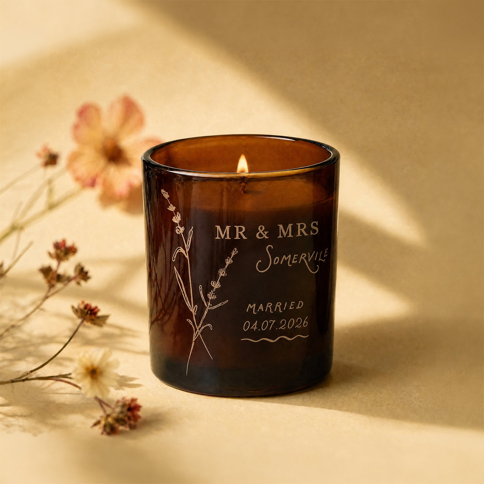 Wedding Gift Personalised Soy Wax Candle for Couple – Luxury Refillable Gift Box Ready