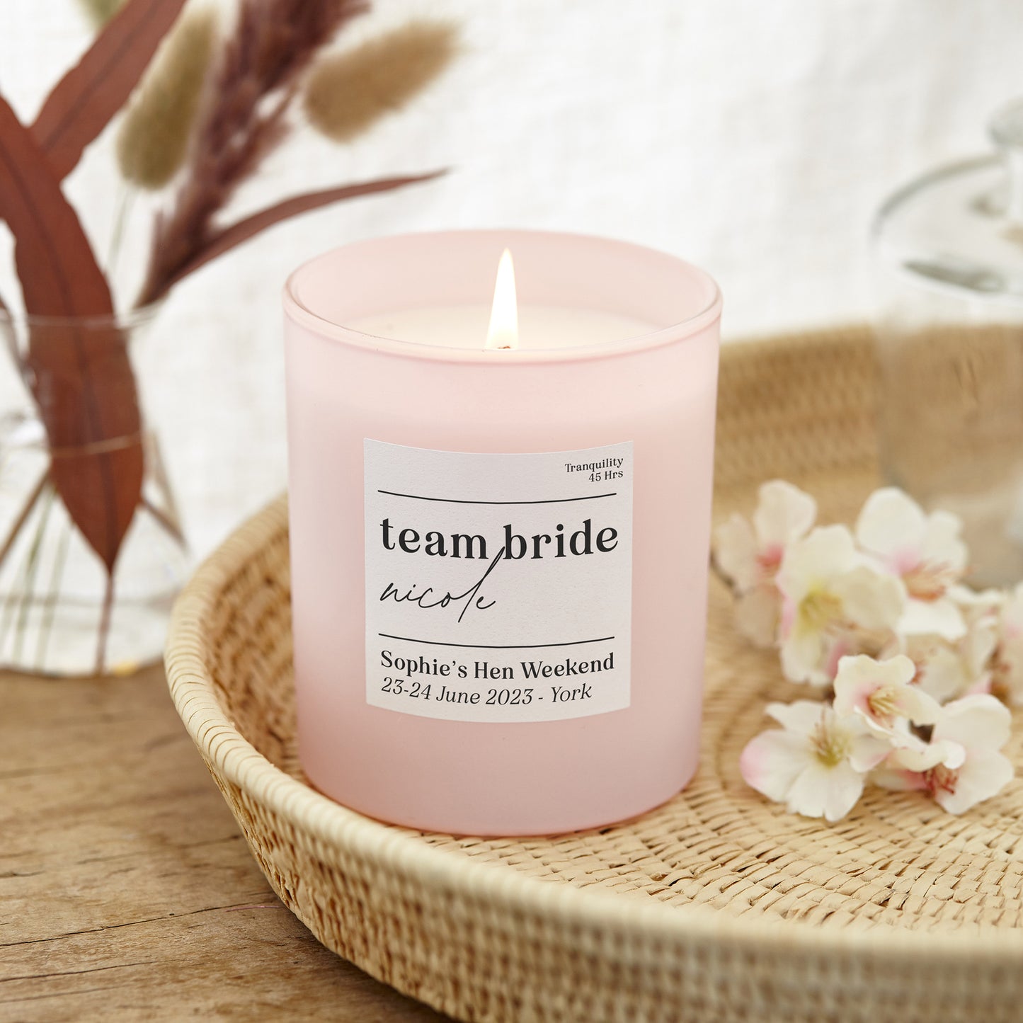 Gift for Hens from Bride Scented Pink Candle