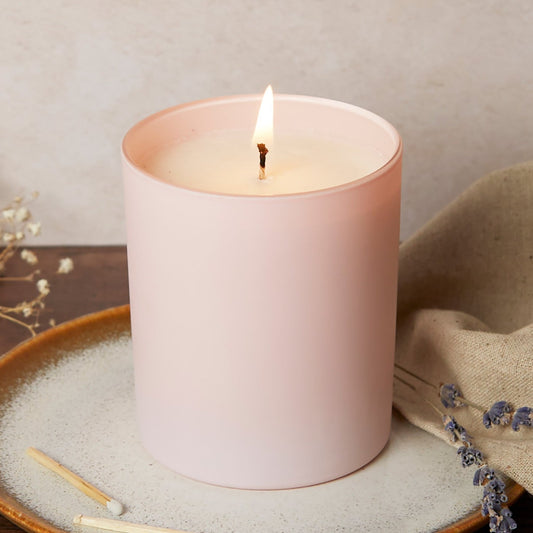 Large Pink Glass Candle Sample Sale