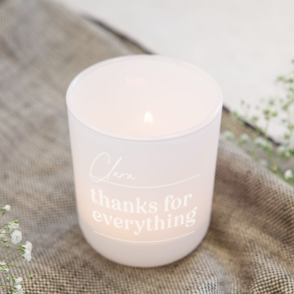 Thank You Keepsake Gift Personalised Tea Light Holder with Candles