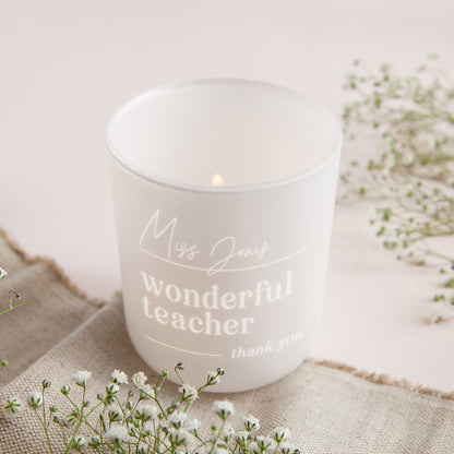 Personalised Teacher Thank You Keepsake Gift Personalised Tea Light Holder with Candles