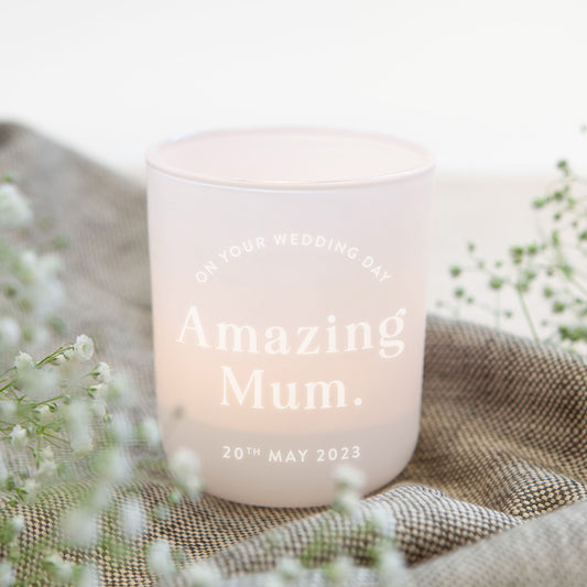 Gift For Mum on Wedding Day Keepsake Gift Tea Light Holder with Candles