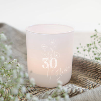 30th Birthday Gift for Her Luxury Tea Light Holder with Candles