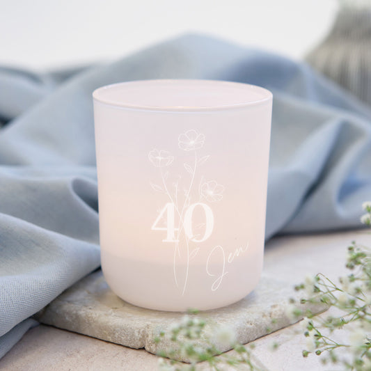 40th Birthday Gift for Her Luxury Tea Light Holder with Candles