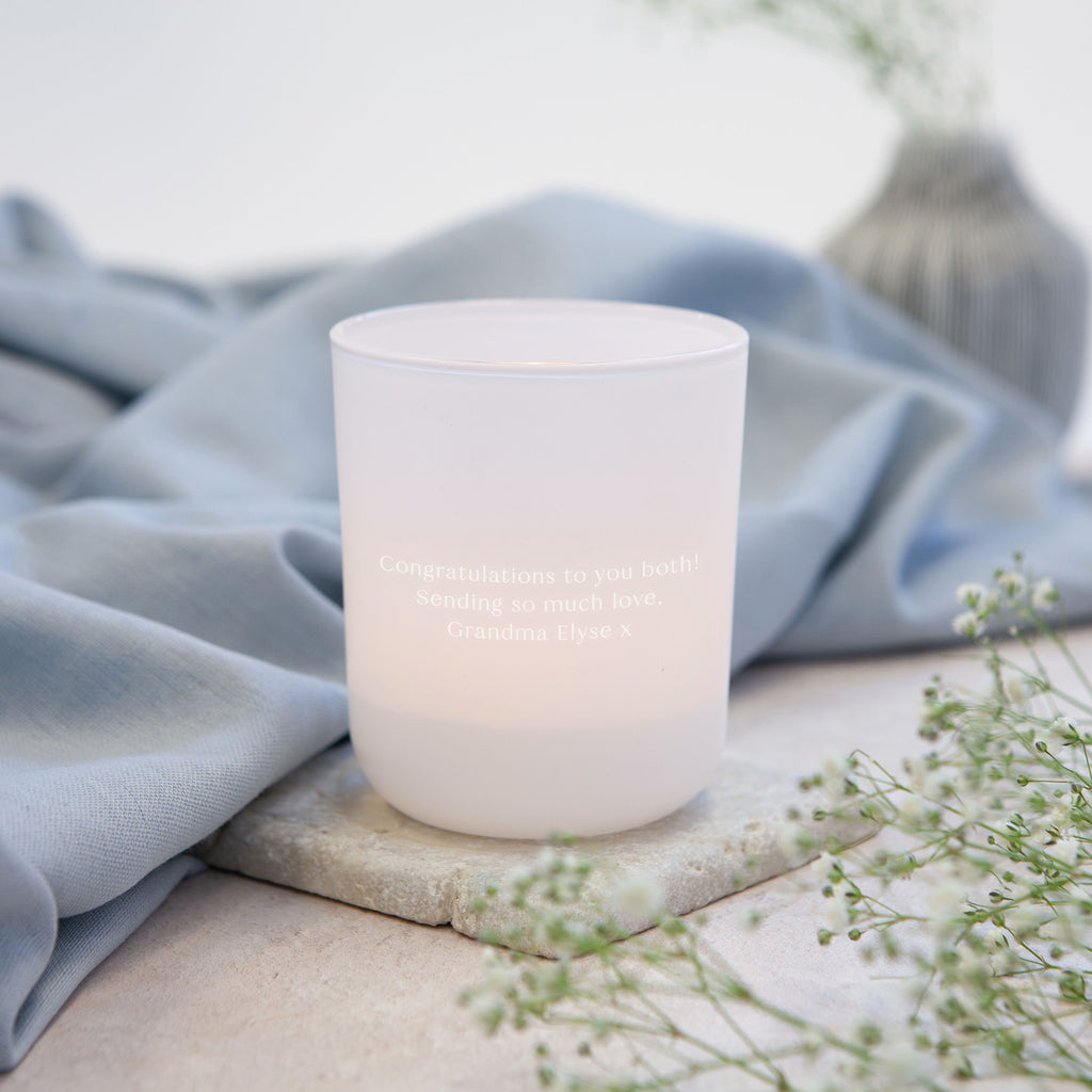 Wedding Keepsake Date Gift Personalised Tea Light Holder with Candles