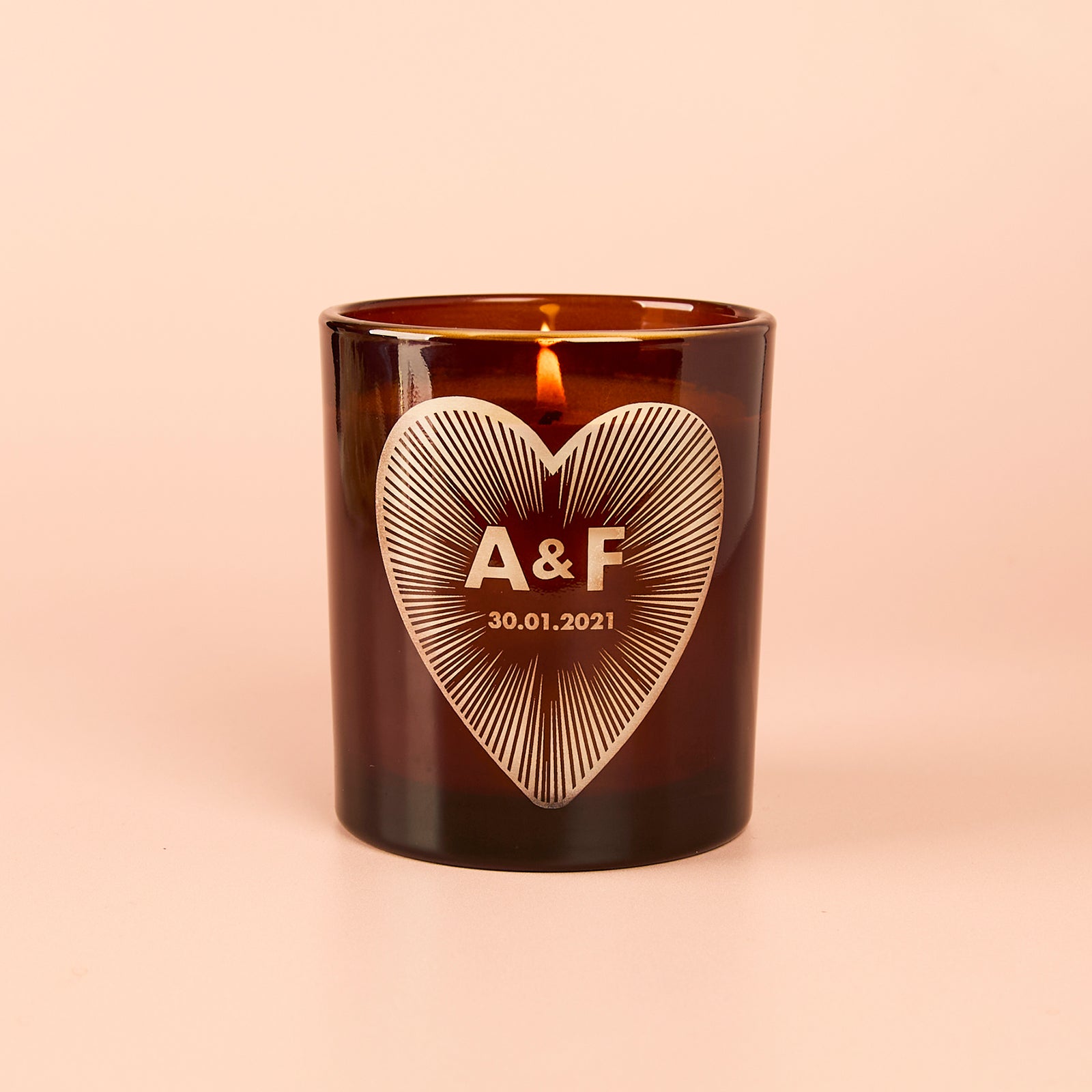 Valentine's Gift Initials Candle for Couples Personalised Romantic Gift in Luxury Box