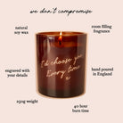 Wedding & Birthday Gift Hamper with Personalised Message and Refillable Engraved Candle in Luxury