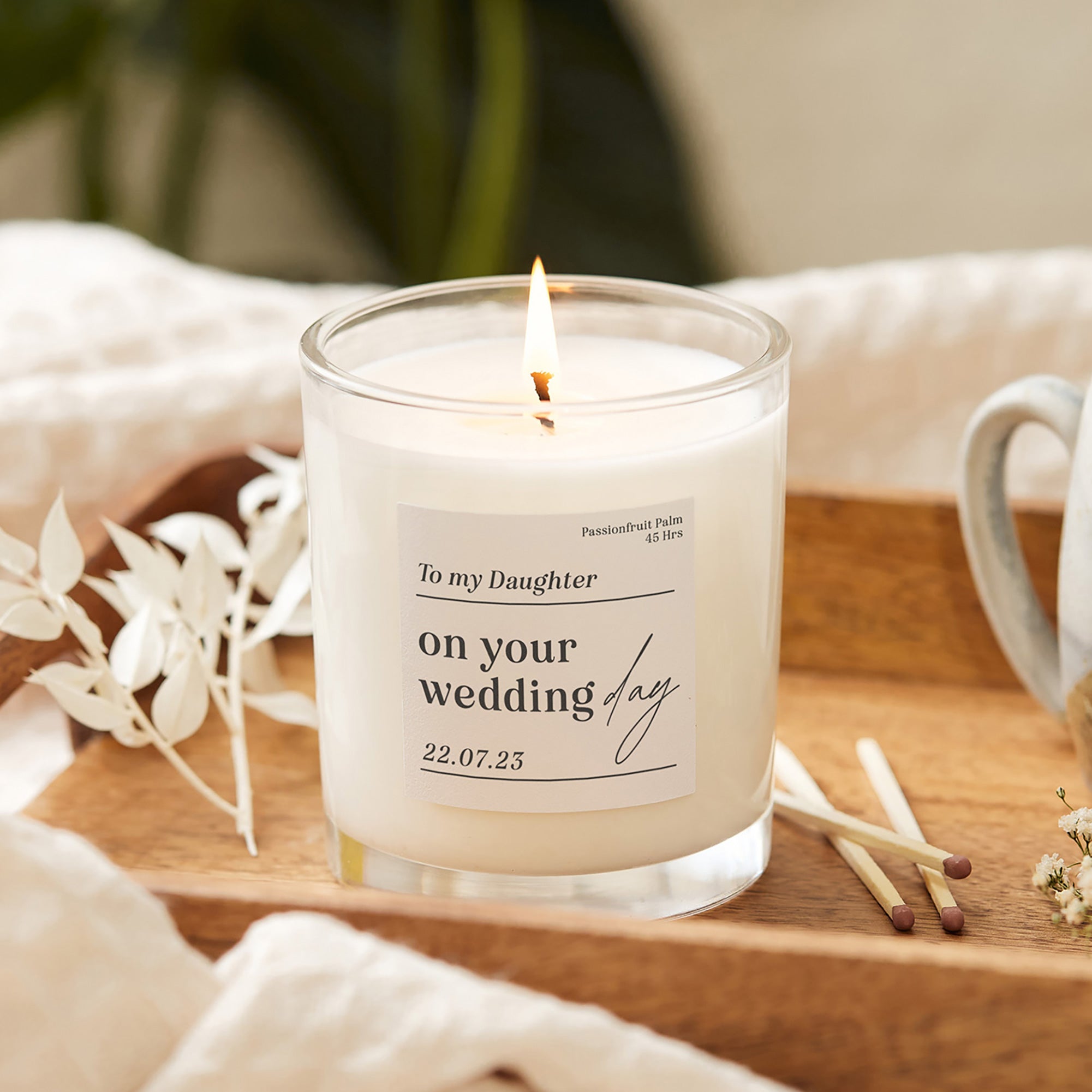 Wedding Gift Daughter Candle – Personalised Soy Wax Candle in Luxury Gift-Ready Box