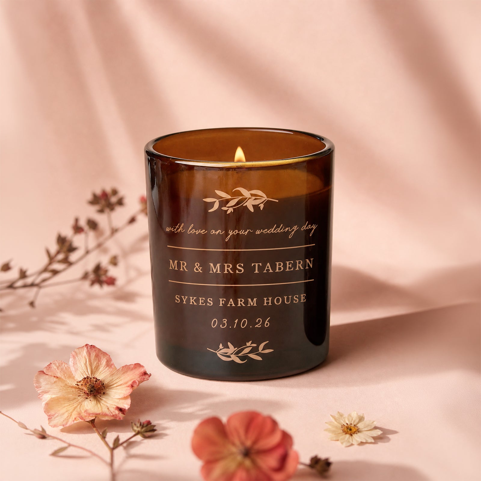 Wedding Gift Luxury Candle for Bride & Groom – Personalised, Refillable, Gift-Ready Box
