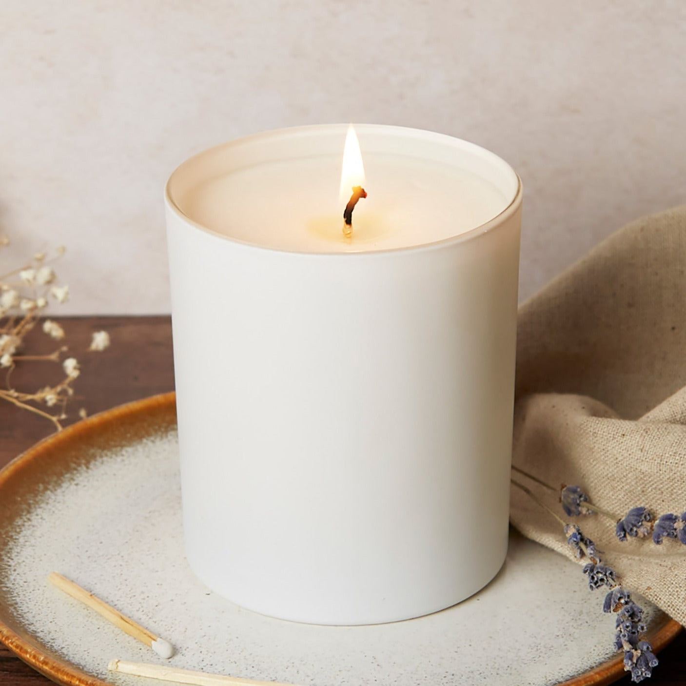 Large White Glass Candle Sample Sale