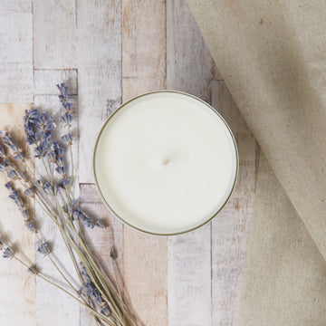 Medium White Glass Candle Sample Sale (20cl)