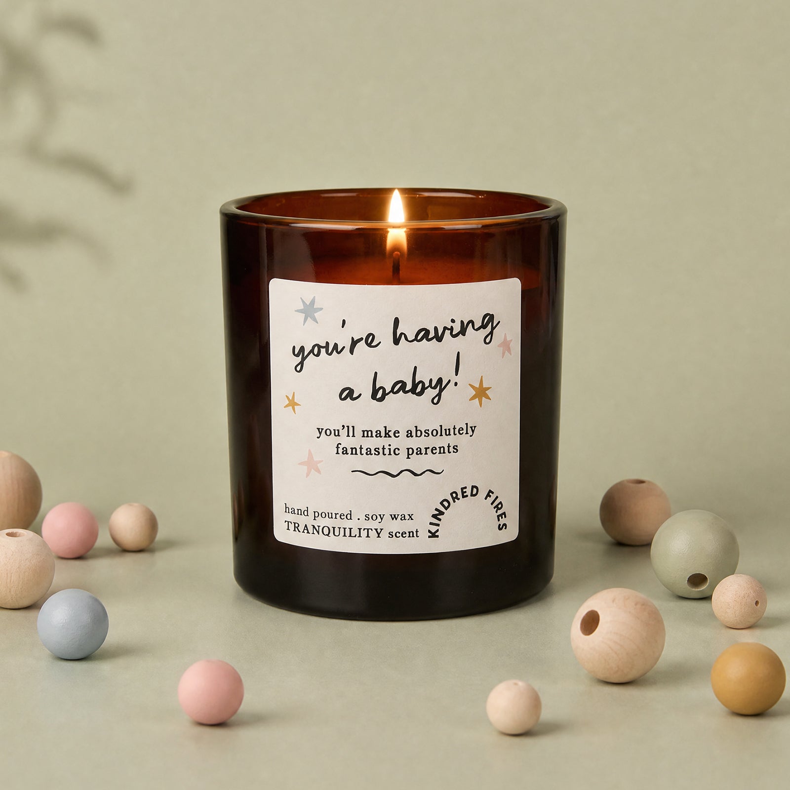 Baby Shower Gift You're Having a Baby Congratulations Candle in Luxury Gift Box Refillable