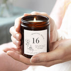 16th Birthday Gift Personalised Candle - Kindred Fires