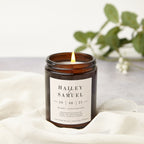 1st Anniversary Gift Personalised Candle