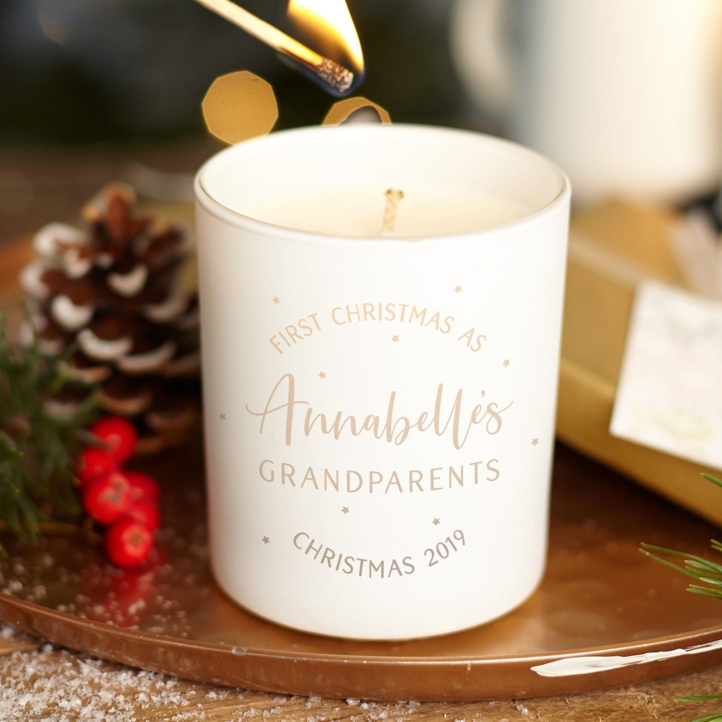 1st Grandparents Christmas Gift Candle - Kindred Fires