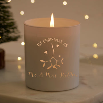 1st Married Christmas Wife Husband Gift Candle - Kindred Fires
