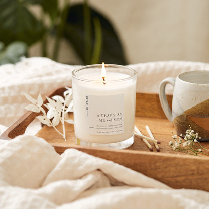 2nd Anniversary Gift For Couple Minimalist Luxury Scented Candle