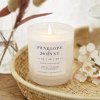 3rd Anniversary Gift Personalised Candle