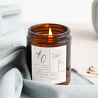 40th Birthday Gift Floral Personalised Candle - Kindred Fires