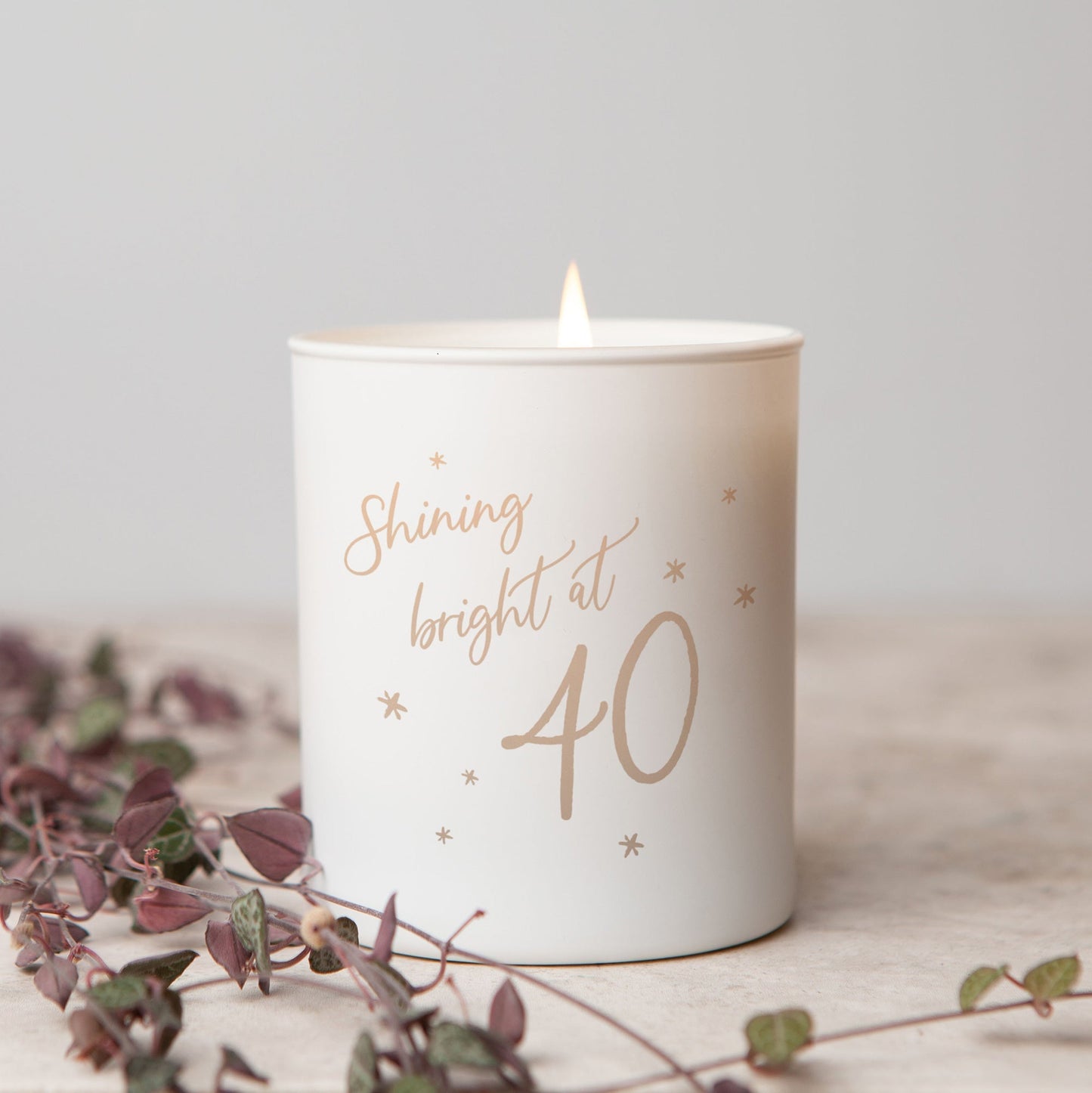 40th Birthday Gift Shining Bright Candle - Kindred Fires