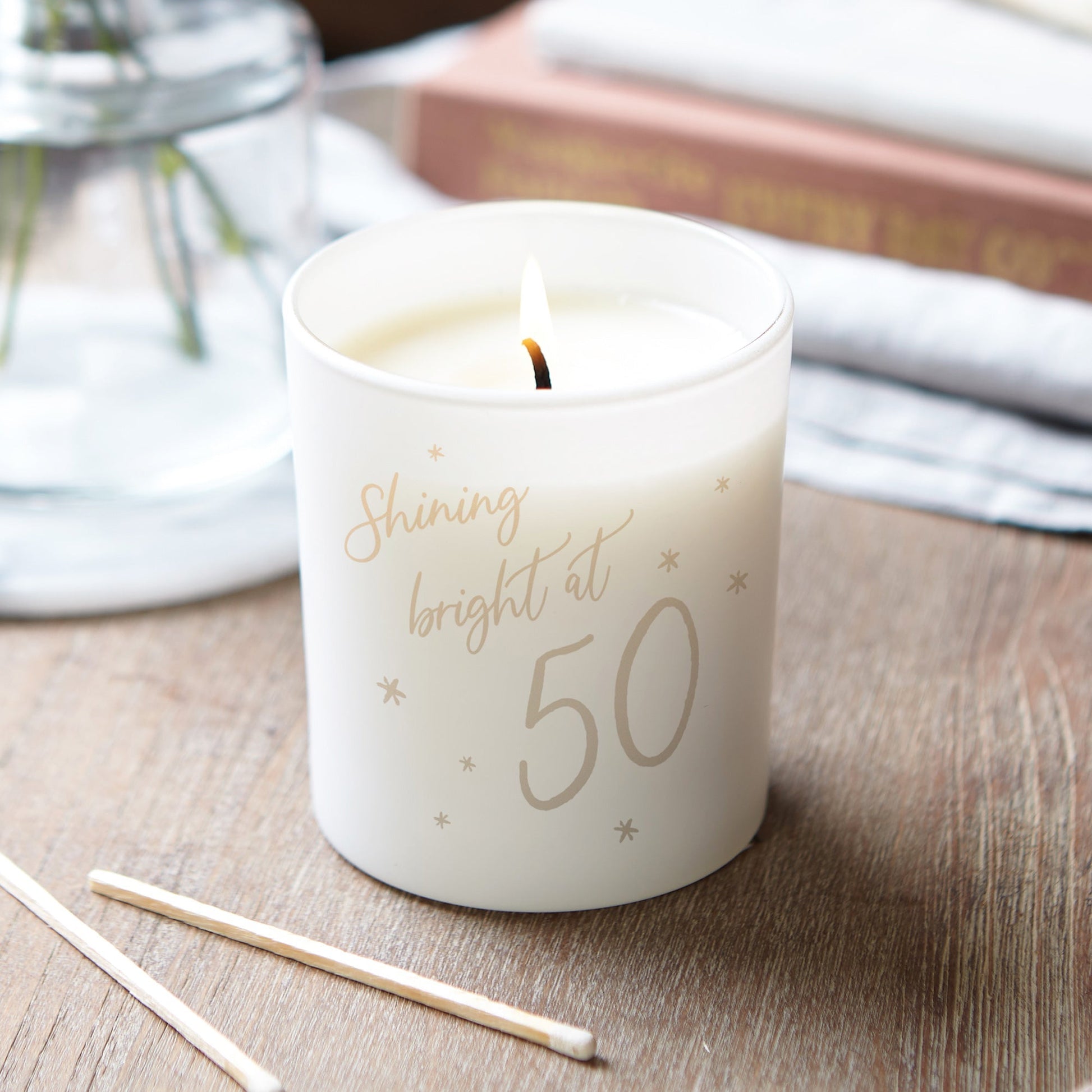 50th Birthday Gift Shining Bright Candle - Kindred Fires