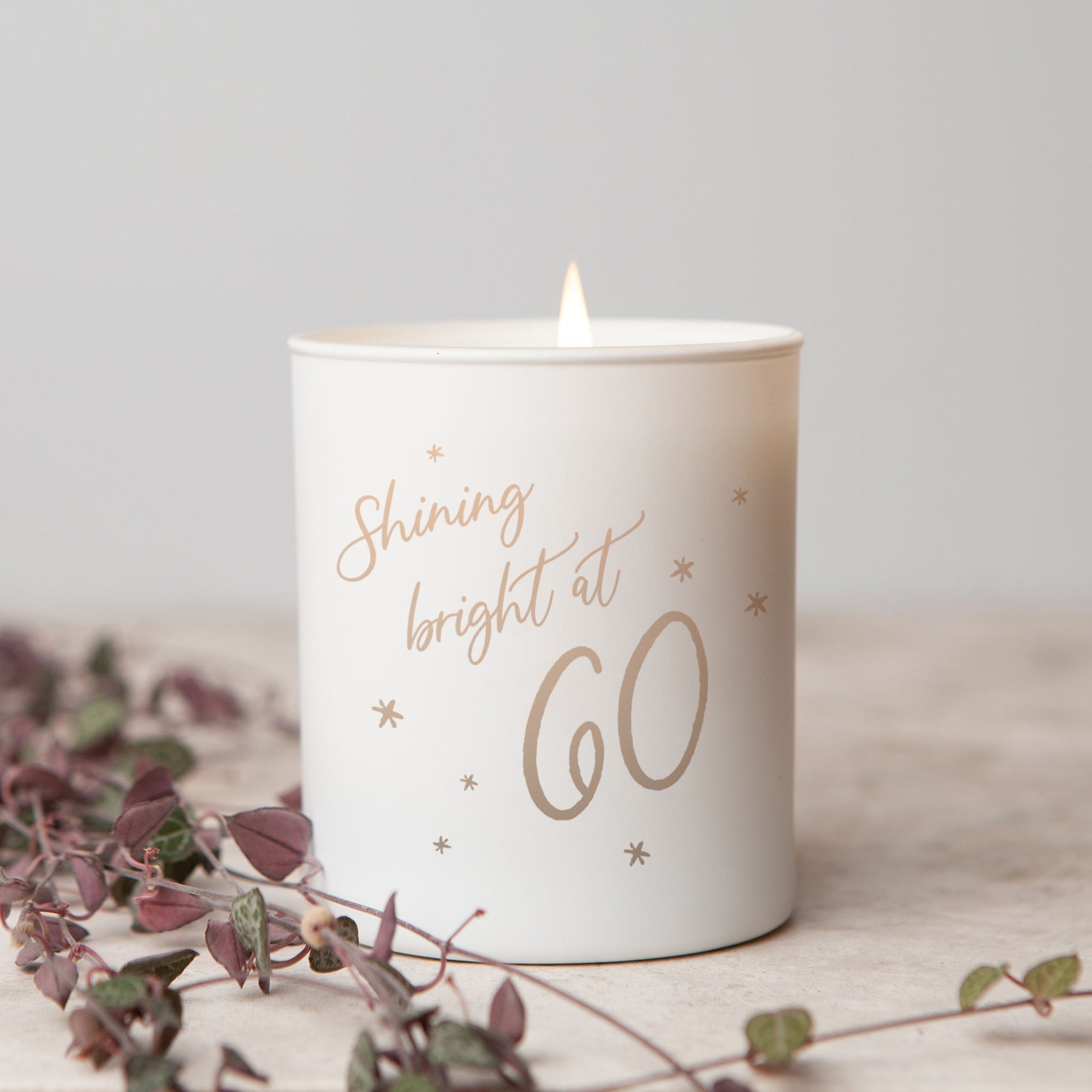 60th Birthday Gift Shining Bright Candle - Kindred Fires