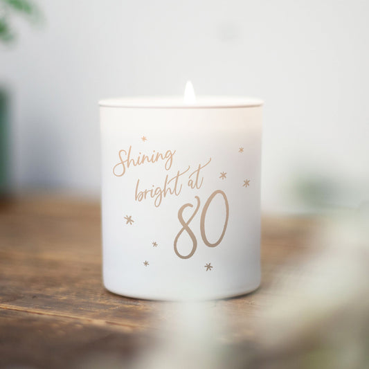 80th Birthday Gift Shining Bright Candle - Kindred Fires