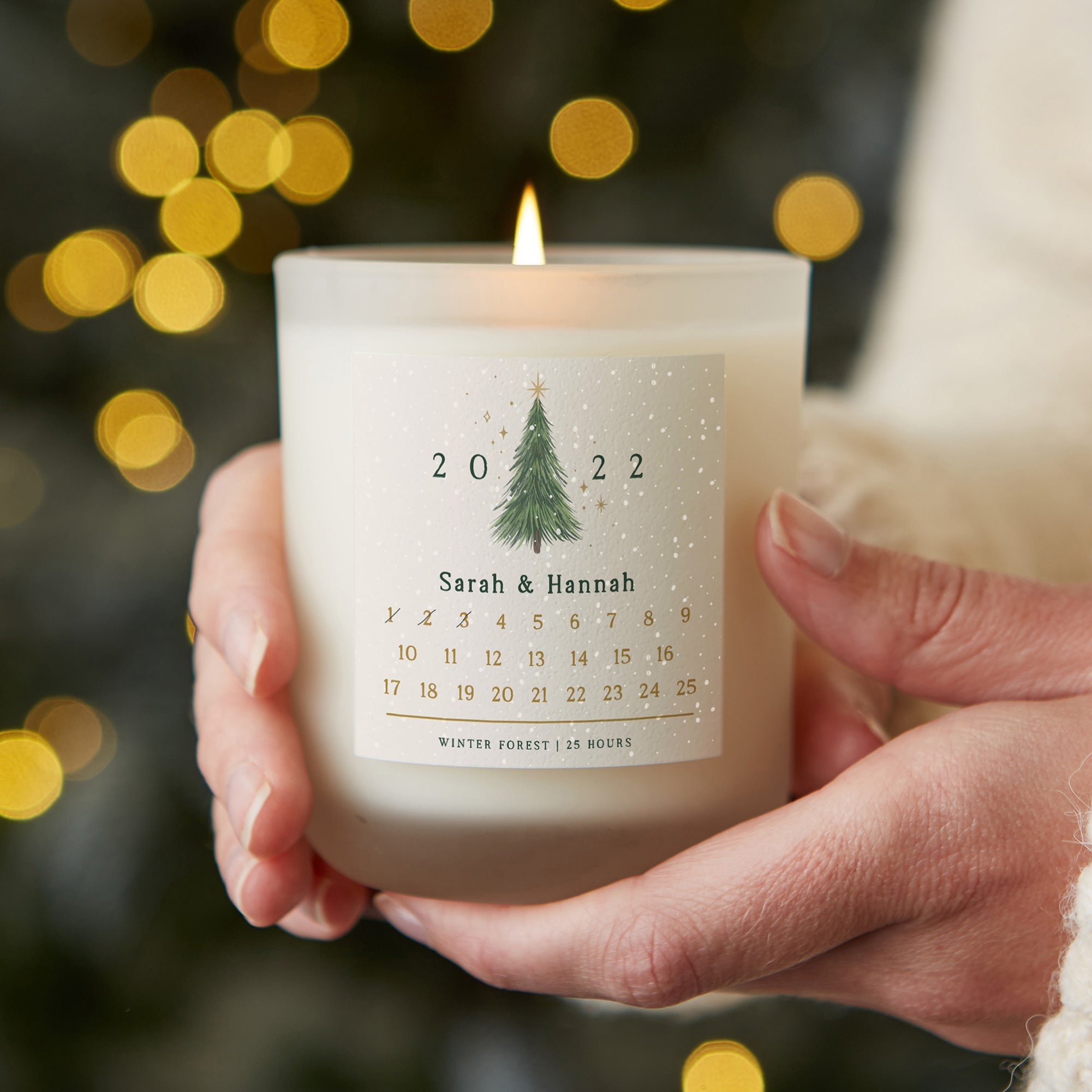 Christmas Advent Calendar Candle Gift for Couples – Personalised Luxury Gift Box
