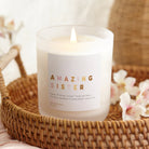 Birthday Gift Amazing Sister Neutrals Candle - Personalised Soy Wax in Luxury Box