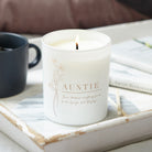 Birthday & Thank You Gift Auntie Floral Glow Through Candle - Personalised Soy Wax in Luxury Box