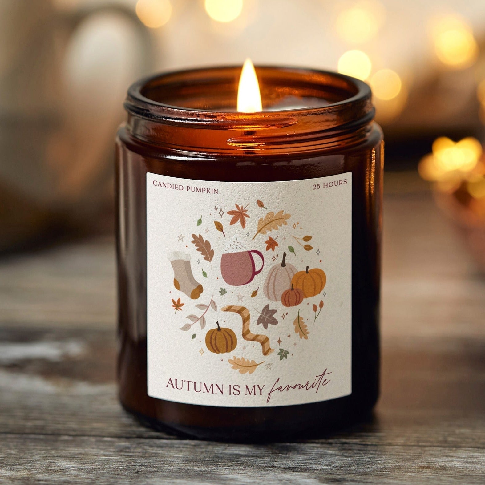 Autumn Gift Candle – Fall Scented Apothecary Jar in Luxury Gift Box, Cozy Present