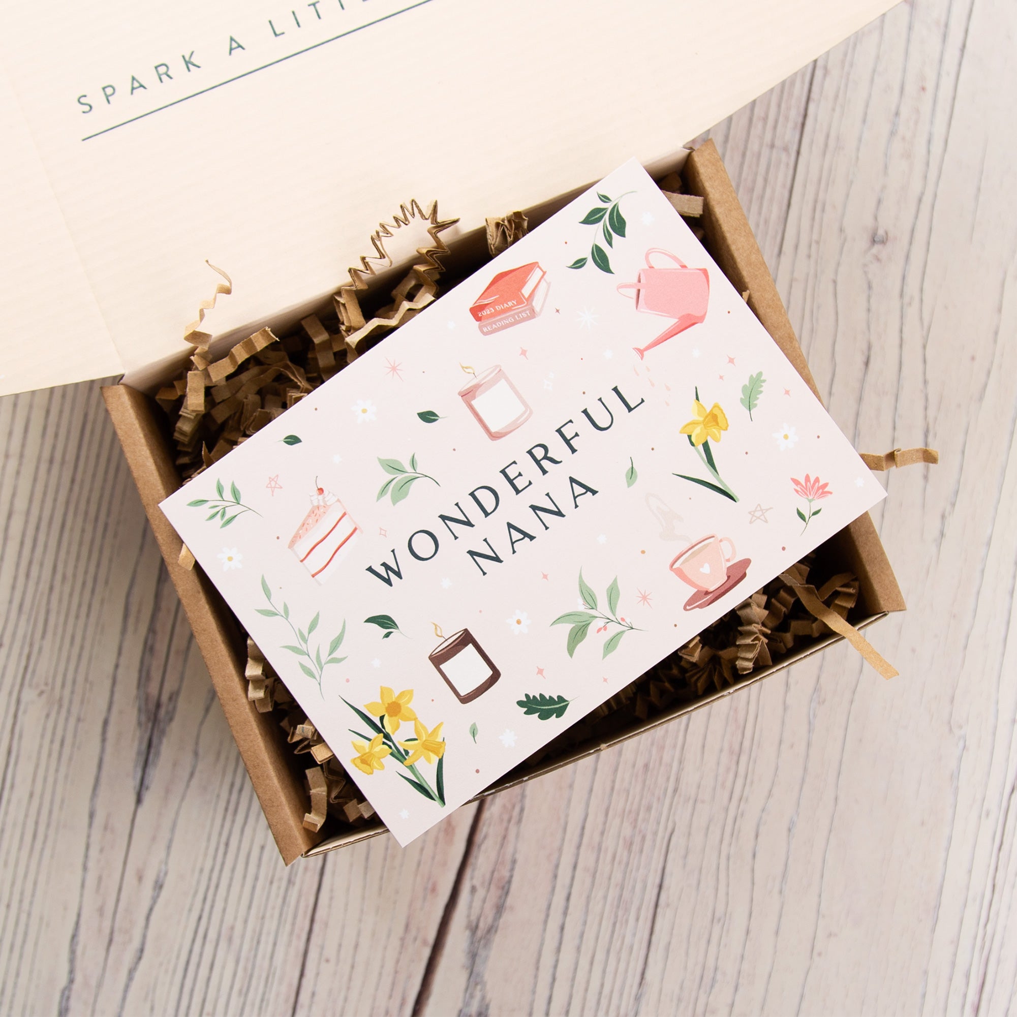 Birthday Gift Personalised Candle Set for Nana with Jar Candle, Matches & Bath Salts in Luxury Box