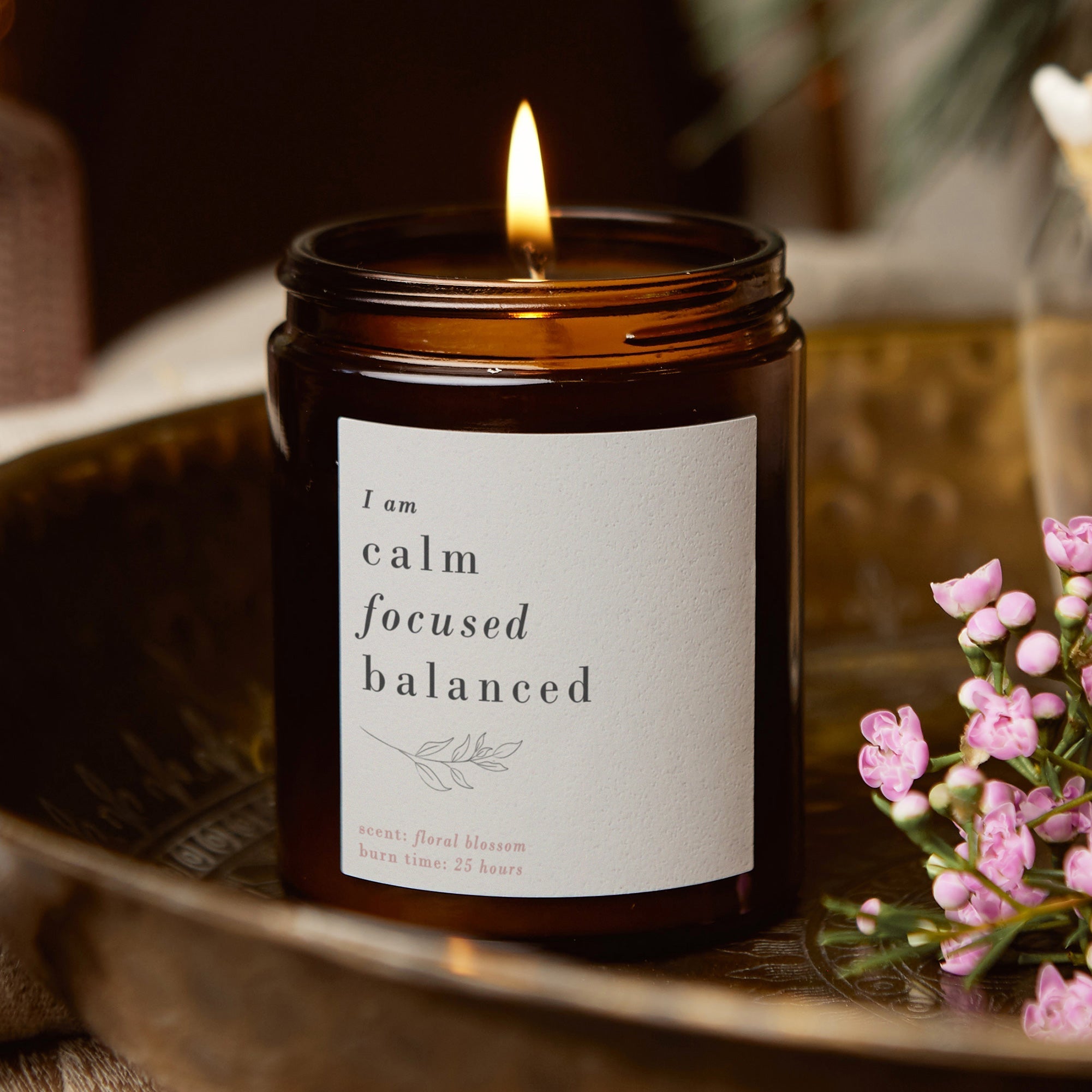 Thank You Gift Calm Focused Balanced Mindfulness Jar Candle Soy Wax Luxury Box Gift