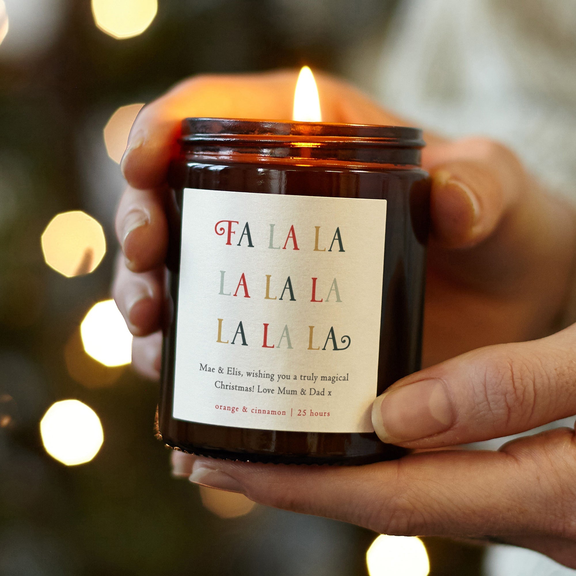Christmas Gift Candle Fa La La Scented Holiday Decor in Luxury Gift-Ready Packaging