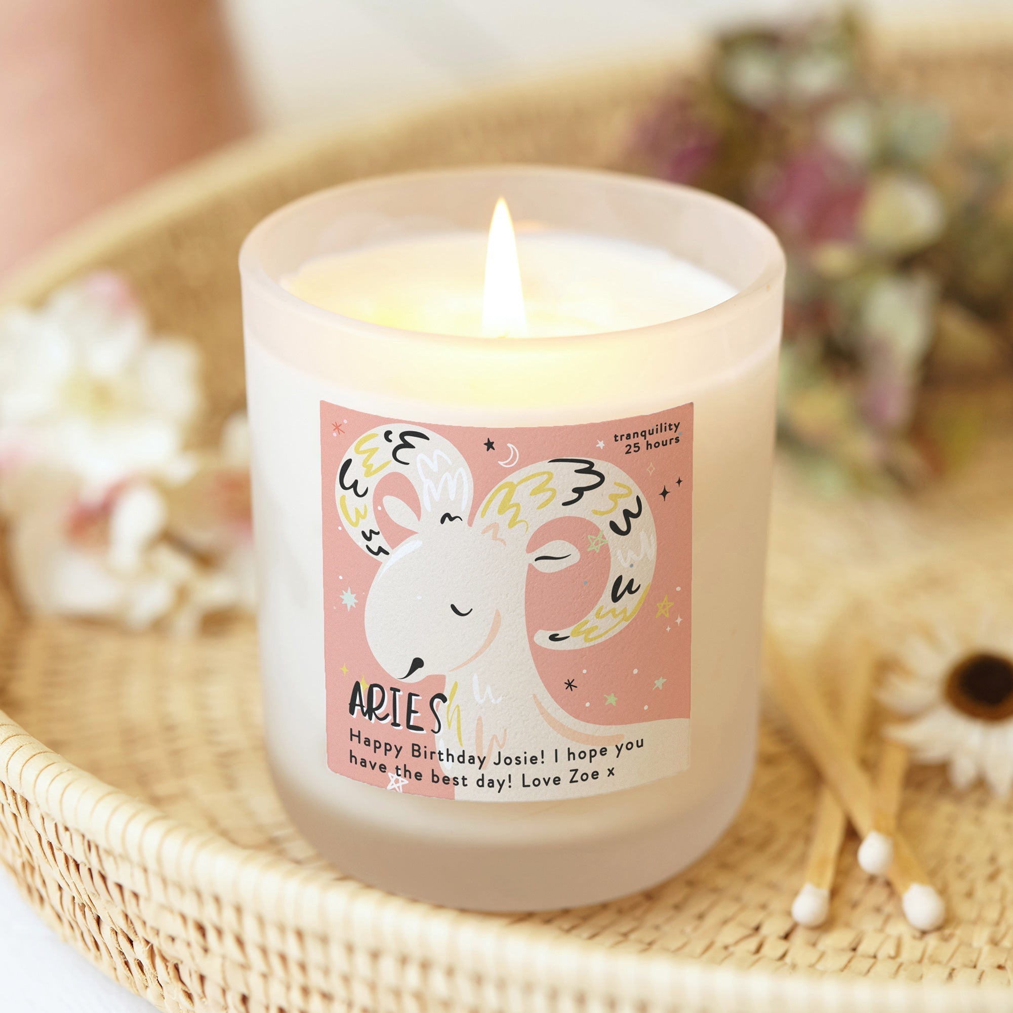 Birthday Gift Colourful Zodiac Candle – Personalised Star Sign Gift with Luxury Packaging