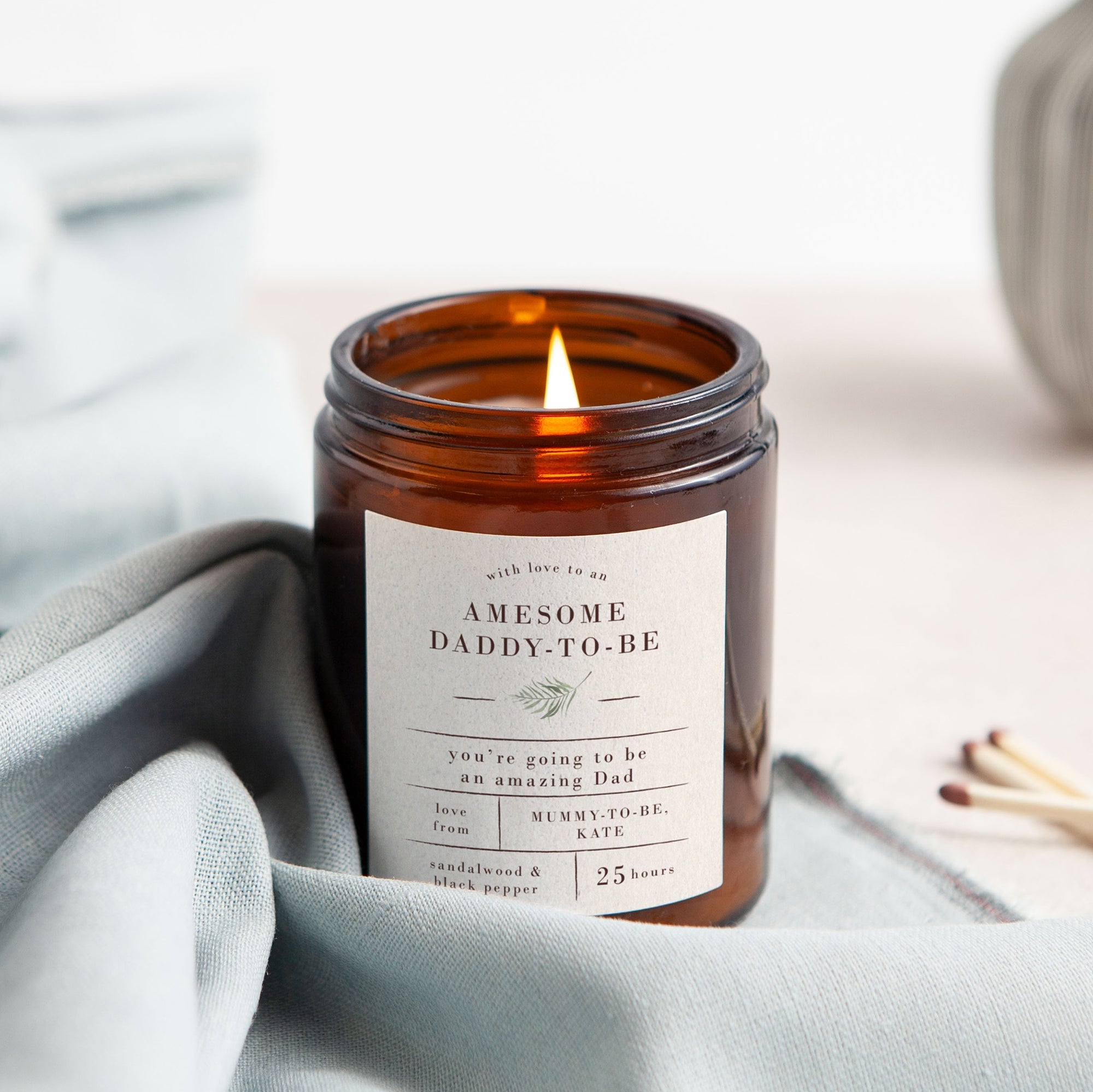 Daddy To Be Gift Scented Candle for Baby Shower with Luxury Gift-Ready Packaging