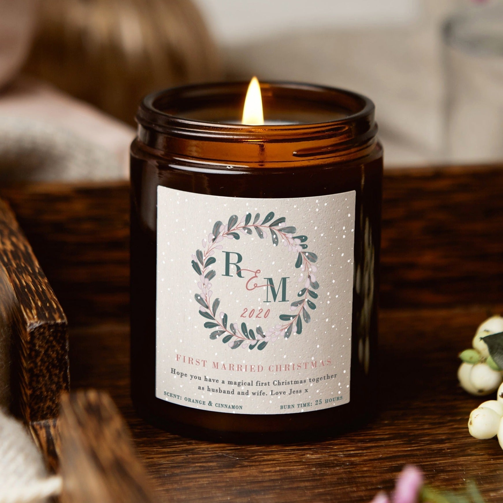Wedding Gift First Married Christmas Candle – Luxury Gift-Ready Box for Holiday Present