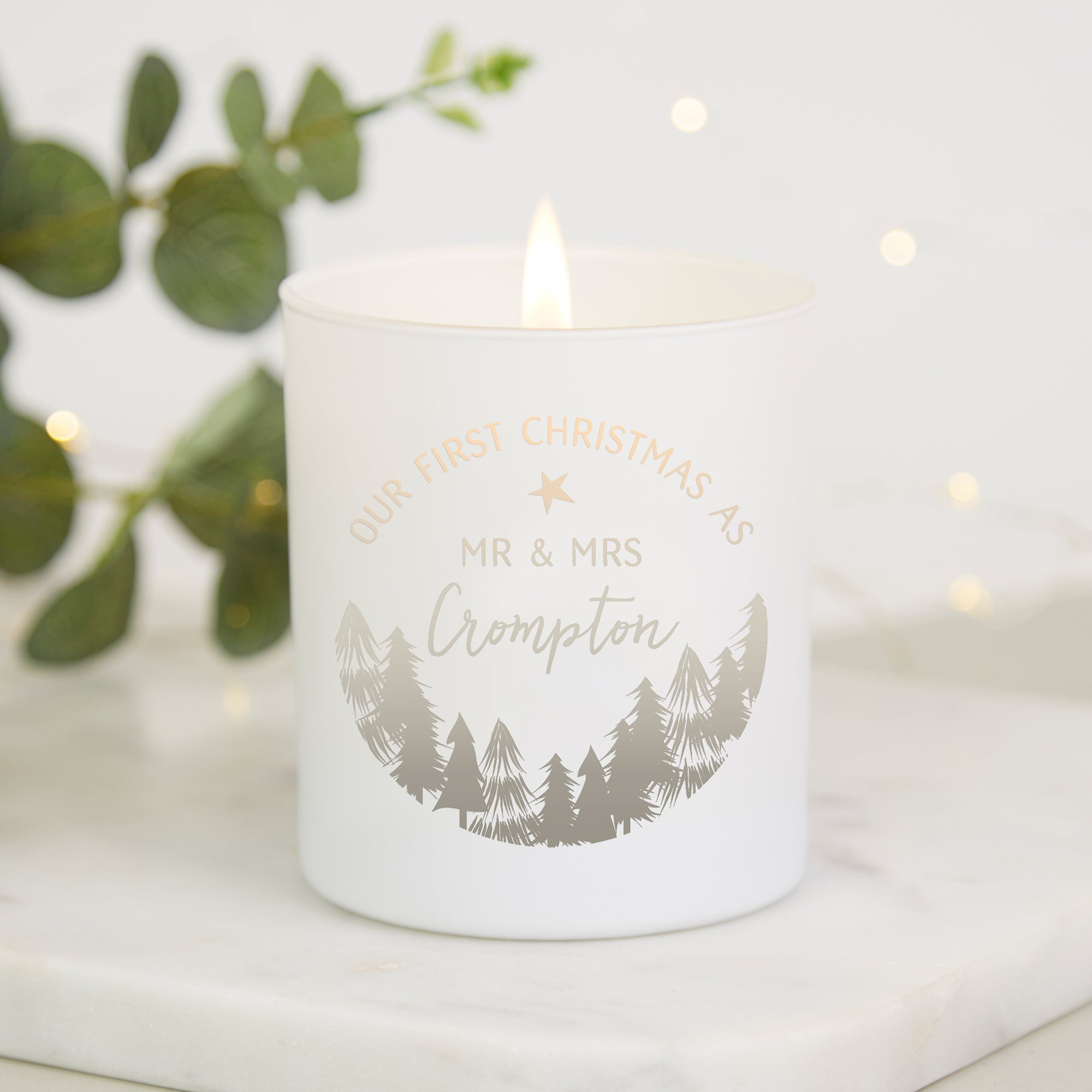 Wedding Gift First Married Christmas Glow Candle – Personalised Scented Luxury Gift Box