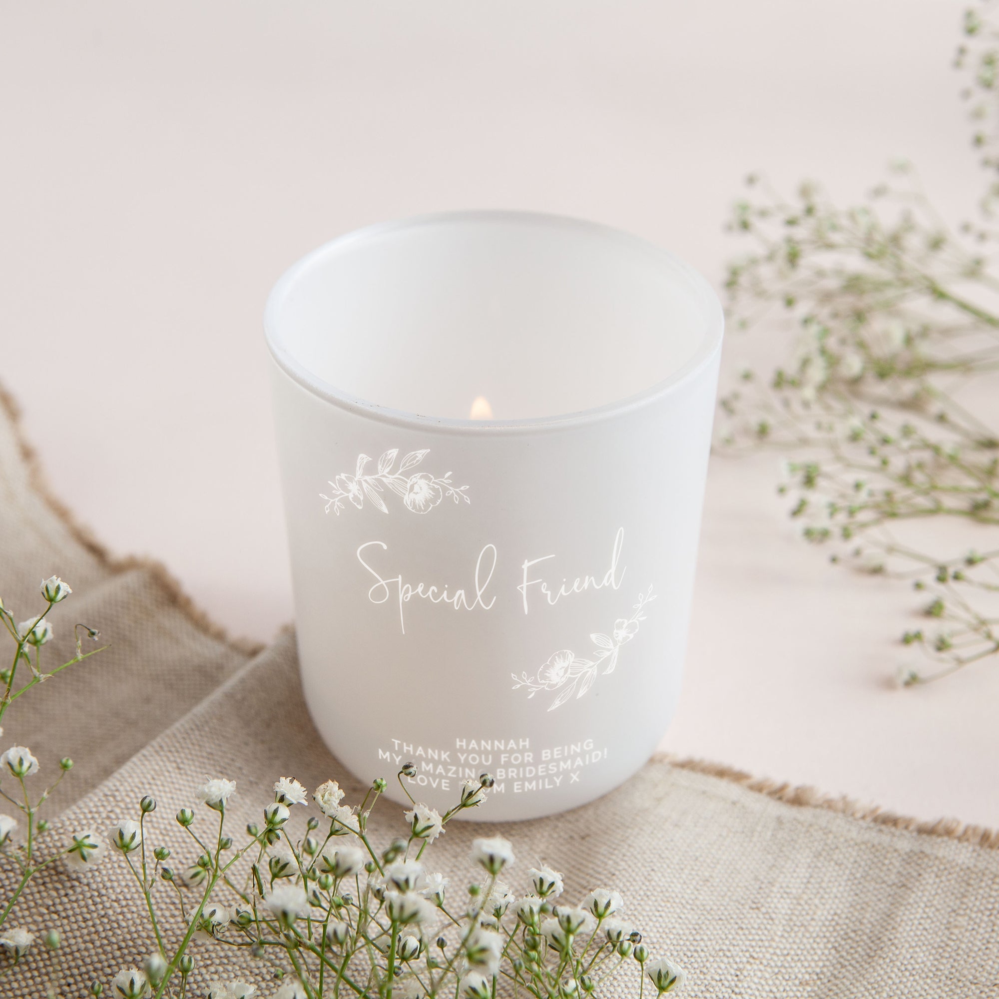 Thank You Gift Friend Tea Light Holder with Candles in Luxury Gift-Ready Packaging