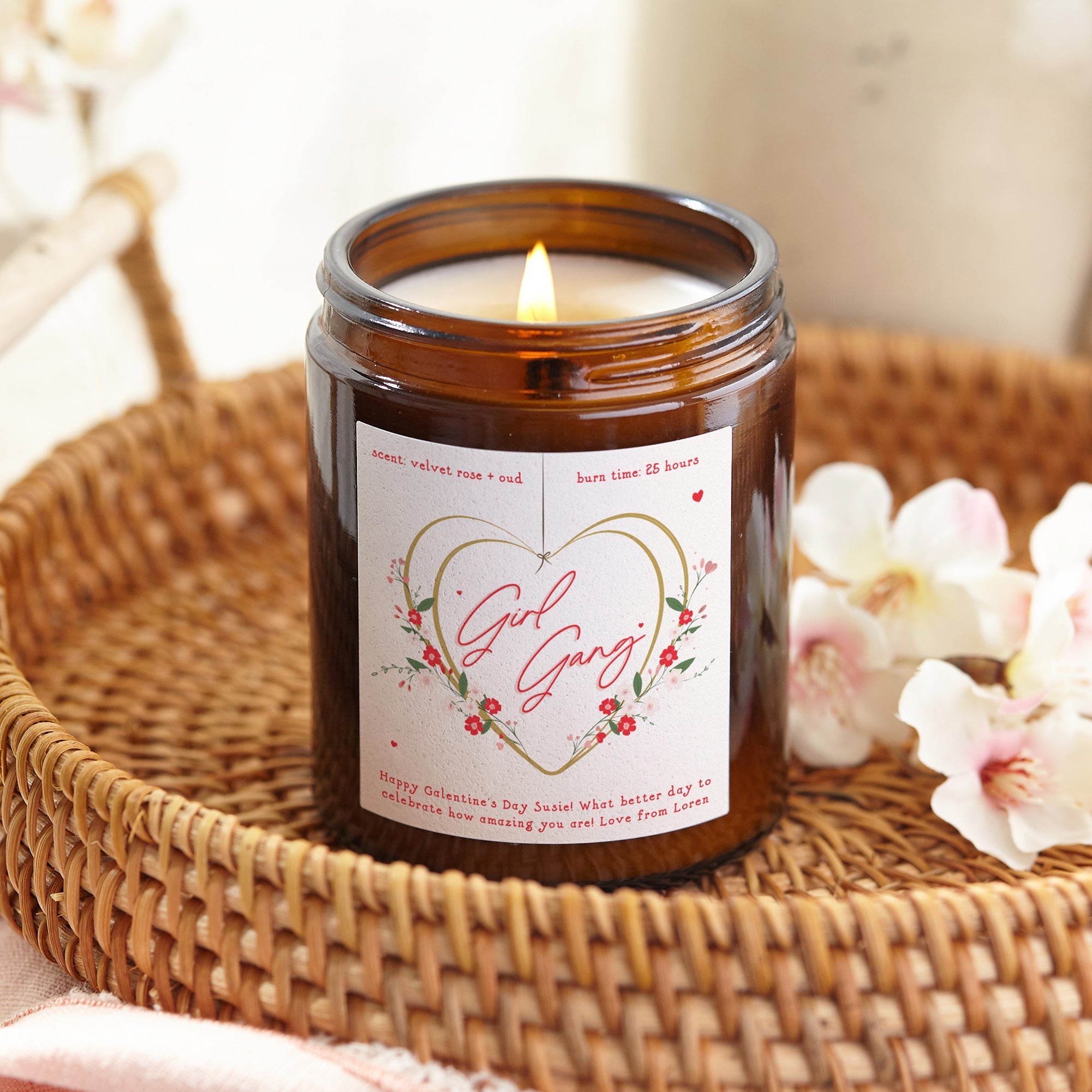 Galentine's Day Gift Scented Candle for Friends - Personalised Girl Gang Candle in Luxury Box