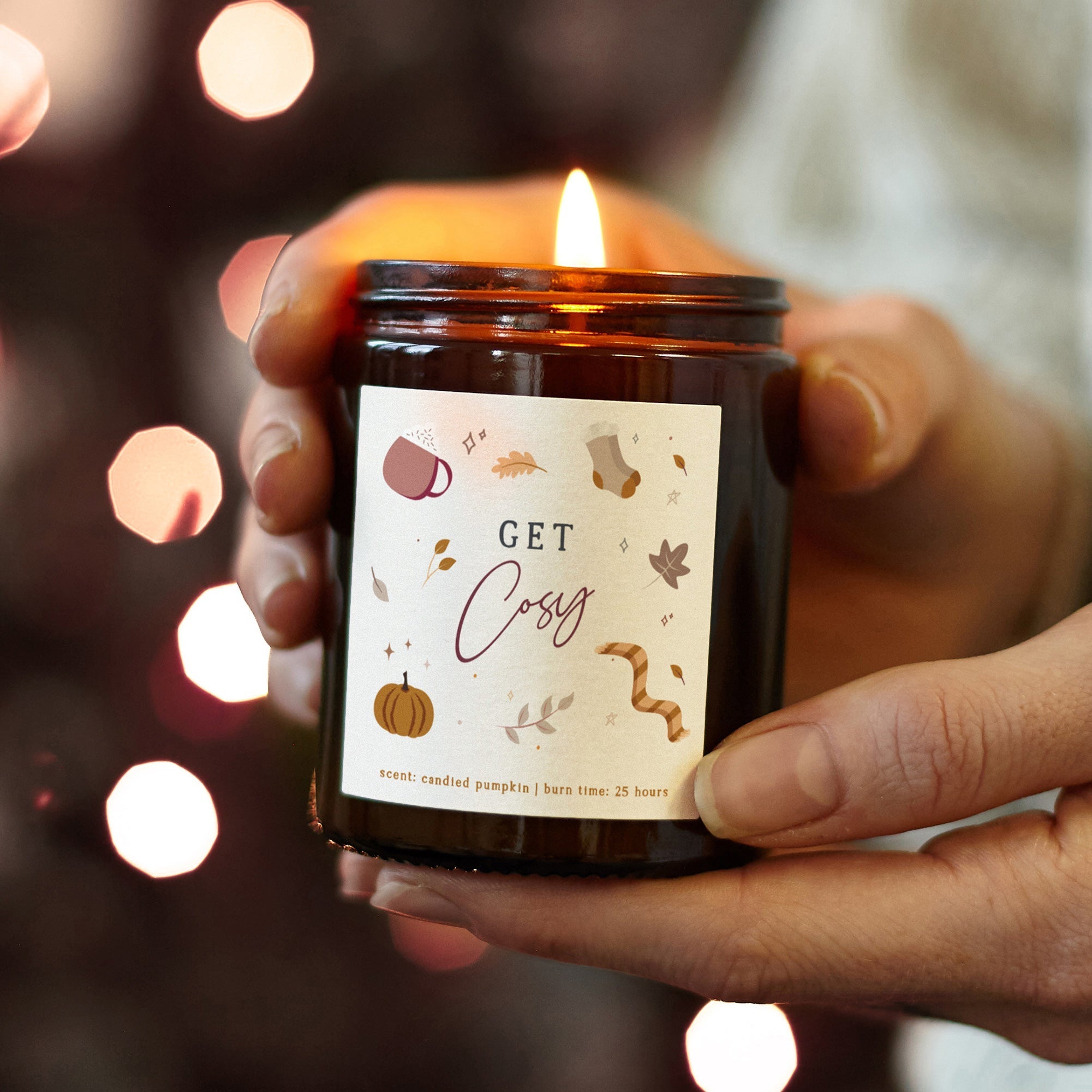 Autumn Gift Candle Get Cosy - Fall Scented Decoration in Luxury Gift-Ready Box