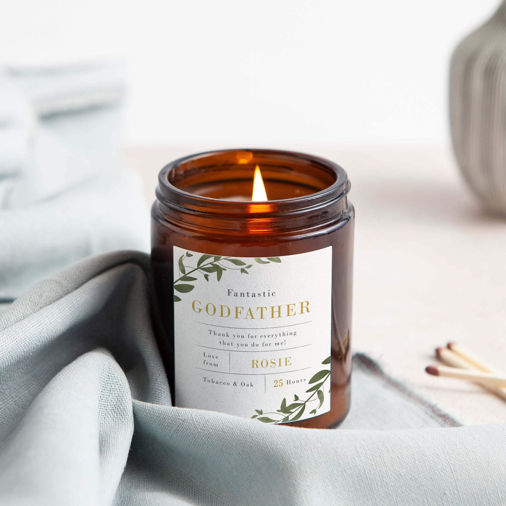 Godfather Birthday & Thank You Gift - Fantastic Godfather Scented Candle in Luxury Box