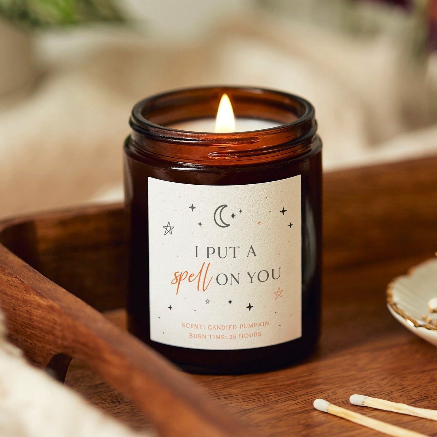 Halloween Gift I Put A Spell On You Candle Decoration - Cute Gift in Luxury Packaging