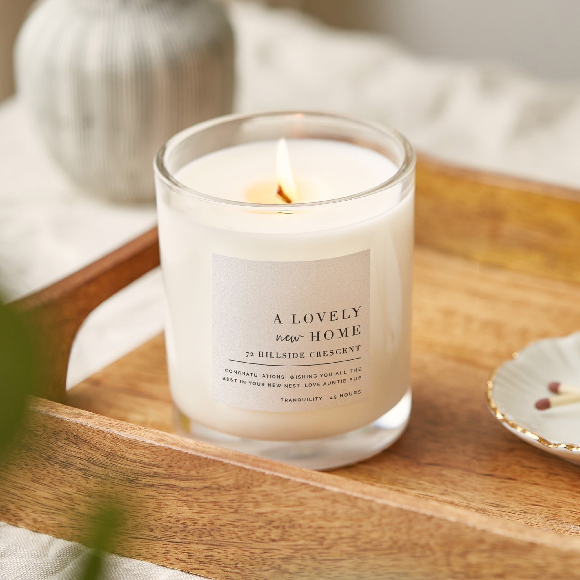 Housewarming Gift Luxury Soy Wax Candle - Personalised New Home Scented Present