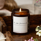 Mindfulness Gift I Am Focused Jar Candle - Soy Wax Affirmation Candle in Luxury Box