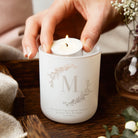 Birthday Wedding Thank You Gift Initial Personalised Tea Light Holder in Luxury Box