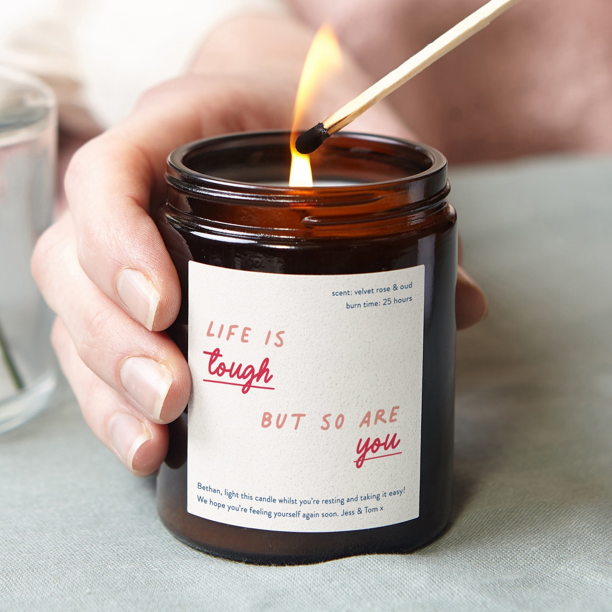 Encouragement Gift Life Is Tough But So Are You Candle - Personalised, Gift-Ready Luxury Box